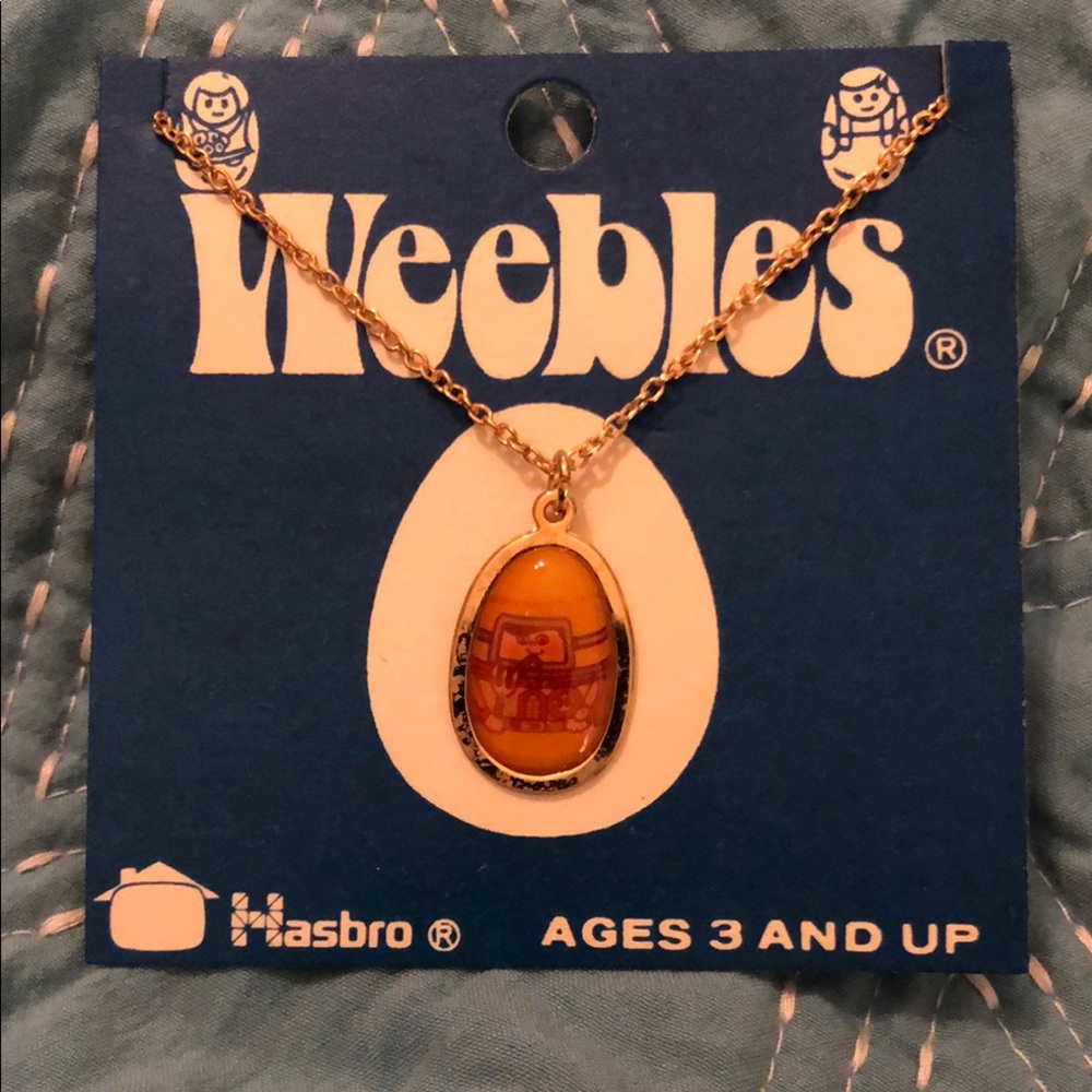 Vintage Hasbro Weebles Gold-tone Necklace Astronaut